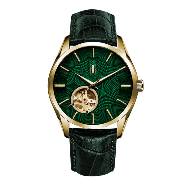 Aries Gold G 8022 Series Green Dial & Leather Strap Men Watch G 8022 G-GN