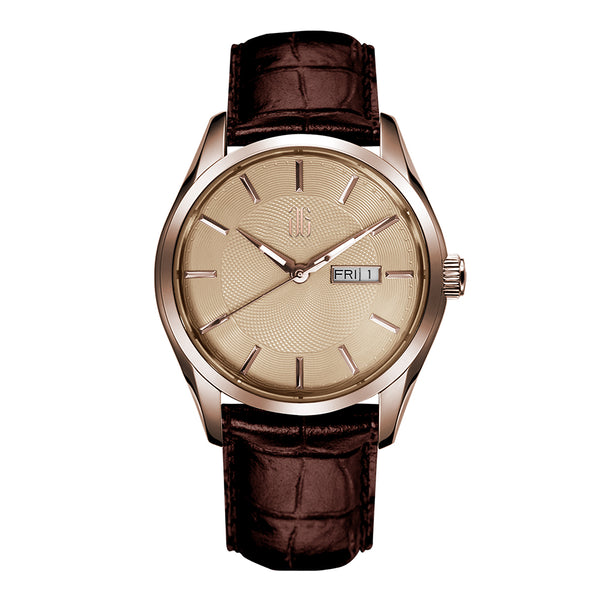 Aries Gold Automatic G 8024 Series Leather Strap Men Watch G 8024 RG-BEI