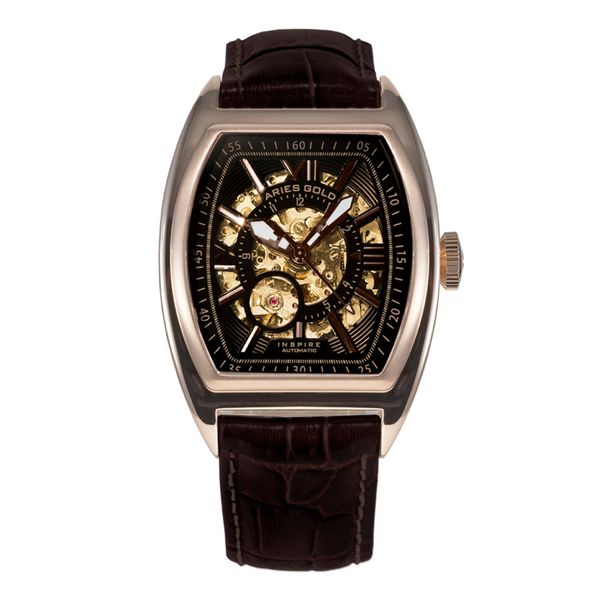 Aries Gold Automatic Infinum Cruiser Gold Stainless Steel Strap Men's Watch G 901A RG-BKRG