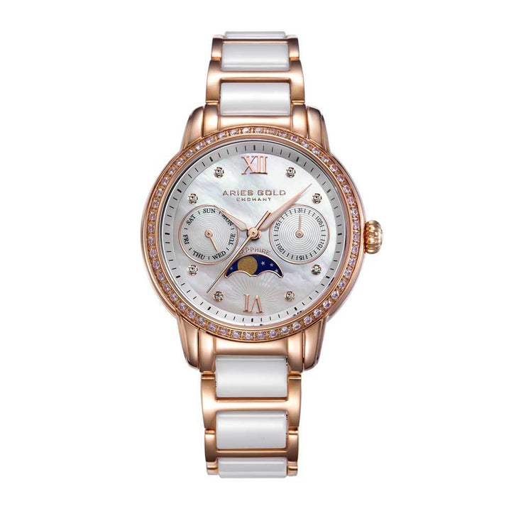 Aries Gold Women | White Ceramic Rose Gold Watch L 58010L RG-MP